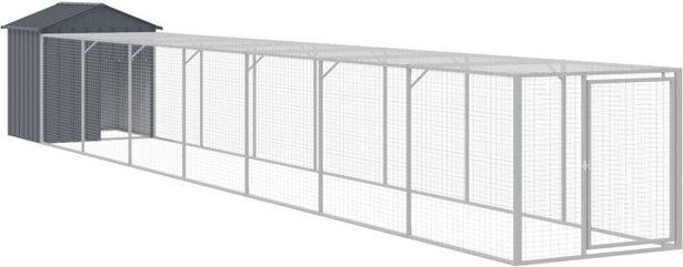 Produktbild von vidaXL Hühnerstall mit Auslauf Anthrazit 117x813x123 cm verzinkter Stahl