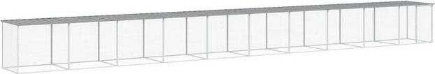 Produktbild von vidaXL Hühnerstall mit Dach Hellgrau 1003x98x90 cm Verzinkter Stahl
