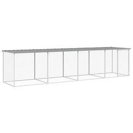 Produktbild von vidaXL Hühnerstall mit Dach Hellgrau 403x98x90 cm Verzinkter Stahl