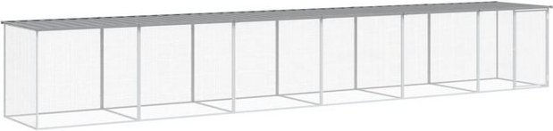 Produktbild von vidaXL Hühnerstall mit Dach Hellgrau 603x98x90 cm Verzinkter Stahl