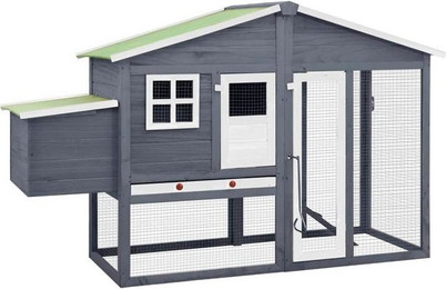 Produktbild von VidaXL Hühnerstall mit Legenest grau