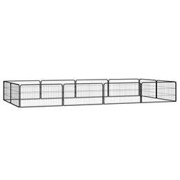 Produktbild von vidaXL Hunde Laufstall 12-teilig 100x50cm Stahl Pulverbeschichtet Welpenauslauf