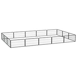 vidaXL Hunde Laufstall 16-teilig 100x50 cm Stahl pulverbeschichtet Welpenauslauf – Bild 1 von 7