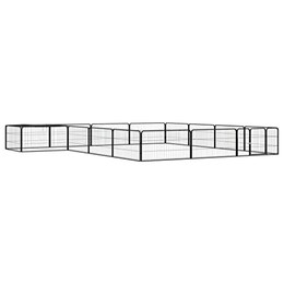 Produktbild von vidaXL Hunde Laufstall 16-teilig 400x400x50 cm Stahl pulverbeschichtet