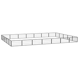 Produktbild von vidaXL Hunde Laufstall 24-teilig 100x50 cm Stahl pulverbeschichtet Welpenauslauf