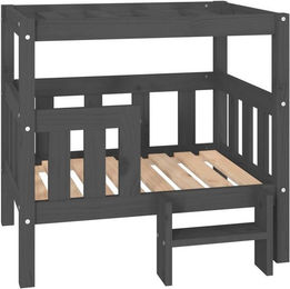 Produktbild von vidaXL Hundebett aus massivem Kiefernholz Grau