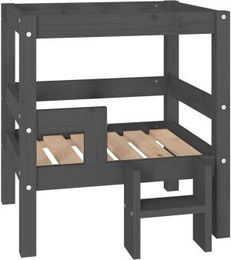 vidaXL Hundebett aus massivem Kiefernholz Grau 55,5x53,5x60 cm – Bild 1 von 9