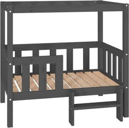Produktbild von vidaXL Hundebett aus massivem Kiefernholz Grau 95,5x73,5x90 cm