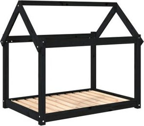 vidaXL Hundebett aus massivem Kiefernholz schwarz – Bild 1 von 9