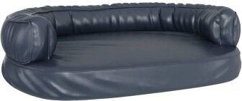 vidaXL Hundebett Ergonomisch Schaumstoff Dunkelblau 88x65cm Kunstleder – Bild 1 von 7
