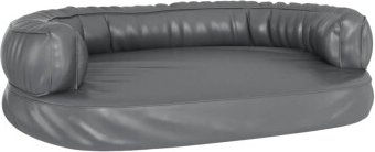 vidaXL Hundebett Ergonomisch Schaumstoff Grau 75x53cm Kunstleder – Bild 1 von 7