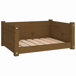 vidaXL Hundebett Honigbraun Massivholz 65,5x50,5x28 cm – Bild 1 von 9