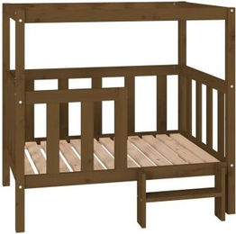 vidaXL Hundebett Honigbraun Massivholz Kiefer – Bild 1 von 8