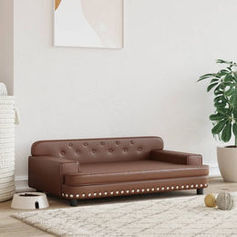 Produktbild von vidaXL Hundebett Hundesofa aus Kunstleder Braun 90x53x30 cm