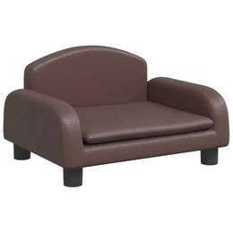 vidaXL Hundebett Hundesofa aus Kunstleder Braun – Bild 1 von 8