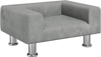 vidaXL Hundebett Hundesofa aus Samt für kleine Hunde Hellgrau – Bild 1 von 7