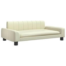 vidaXL Hundebett Hundesofa Kunstleder Creme 90x53x30 cm - 1 Stk. – Bild 1 von 7