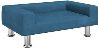 vidaXL Hundebett Hundesofa mit weicher Polsterung Blau Samt – Bild 1 von 8