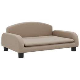 vidaXL Hundebett Hundesofa mit weicher Polsterung Cappuccino Braun Kunstleder – Bild 1 von 8