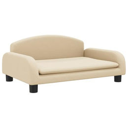 vidaXL Hundebett Hundesofa mit weicher Polsterung Creme Stoff – Bild 1 von 8