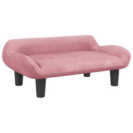 vidaXL Hundebett Hundesofa mit weicher Polsterung Rosa Samt – Bild 1 von 7