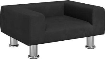 vidaXL Hundebett Hundesofa mit weicher Polsterung Schwarz Samt – Bild 1 von 8
