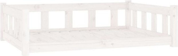 Produktbild von vidaXL Hundebett Massivholz Kiefer Weiß 105,5x75,5x28 cm