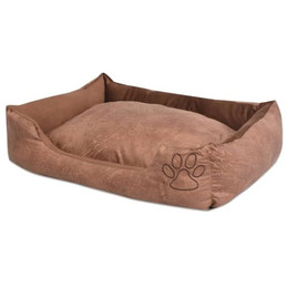 Produktbild von vidaXL Hundebett mit Kissen PU Kunstleder Größe S Beige