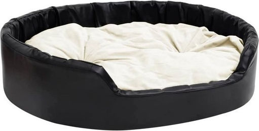 Produktbild von vidaXL Hundebett Schwarz-Beige 99x89x21 cm Plüsch Kunstleder