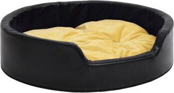vidaXL Hundebett Schwarz-Gelb 99x89x21 cm Plüsch Kunstleder – Bild 1 von 8