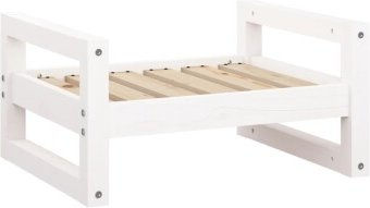 vidaXL Hundebett Weiß aus massivem Kiefernholz – Bild 1 von 9