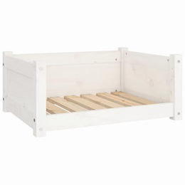 vidaXL Hundebett Weiß Massivholz Kiefer 65,5x50,5x28 cm – Bild 1 von 9