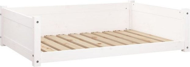 Produktbild von vidaXL Hundebett Weiß Massivholz Kiefer 95,5x65,5x28 cm