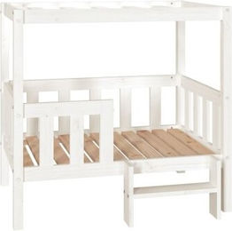 vidaXL Hundebett Weiß Massivholz Kiefer – Bild 1 von 9