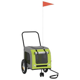 vidaXL Hundebuggy Grüner Hunde-Kinderwagen Polyester Stahl – Bild 1 von 9