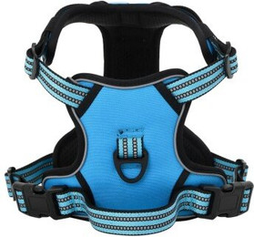 Produktbild von vidaXL Hundegeschirr Brustgeschirr mit Leine und Halsband Blau L Polyester