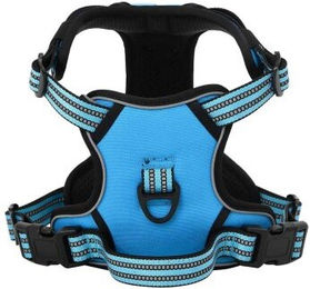 vidaXL Hundegeschirr Brustgeschirr mit Leine und Halsband Blau M Polyester – Bild 1 von 10