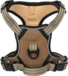 Produktbild von vidaXL Hundegeschirr Brustgeschirr mit Leine und Halsband Braun M Polyester