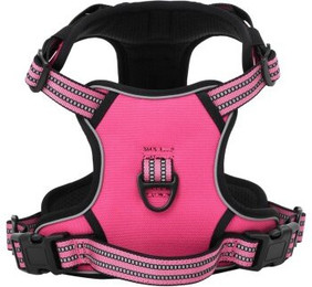 Produktbild von vidaXL Hundegeschirr Brustgeschirr mit Leine und Halsband Rosa L Polyester