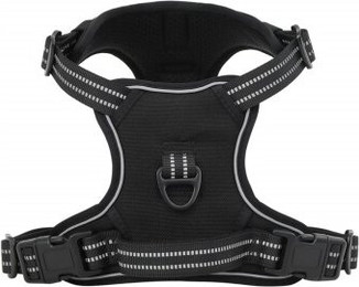 Produktbild von vidaXL Hundegeschirr Brustgeschirr mit Leine und Halsband Schwarz L Polyester