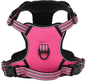 Produktbild von vidaXL Hundegeschirr mit Leine und Halsband, verstellbar, reflektierend, Rosa S