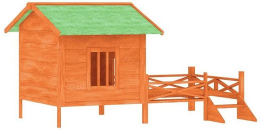 Produktbild von vidaXL Hundehütte aus massivem Kiefernholz mit wasserfestem Dach