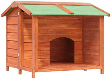 Produktbild von vidaXL Hundehütte aus massivem Kiefernholz mit wasserfestem Dach