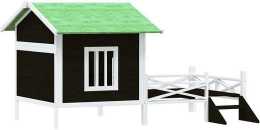 Produktbild von vidaXL Hundehütte aus massivem Kiefernholz mit wasserfestem Dach