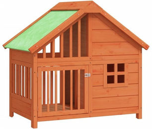 Produktbild von vidaXL Hundehütte Braun 96x60,5x87 cm Massivholz Kiefer