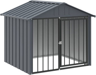 Produktbild von vidaXL Hundehütte mit Dach aus verzinktem Stahl