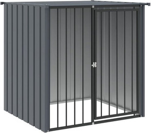 Produktbild von vidaXL Hundehütte mit Dach Schwarz 110x103x109 cm Verzinkter Stahl