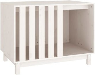 vidaXL Hundehütte Weiß Massivholz Kiefer 90x60x67 cm – Bild 1 von 9