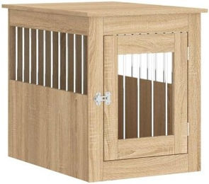 VidaXL Hundekäfig im Möbel-Stil eiche grau 75 cm, 55 cm, 65 cm – Bild 1 von 9
