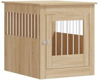 VidaXL Hundekäfig im Möbel-Stil eiche grau 80 cm, 64,5 cm, 71 cm – Bild 1 von 3